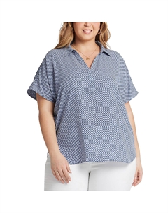 Плюс Бекки Женская кофта с воротником и принтом, синий Nydj