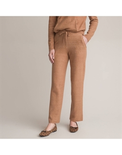 Брюки прямые из трикотажа бежевый Laredoute