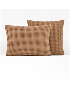 Наволочка из хлопка с вафельным переплетением Tifli каштановый Laredoute