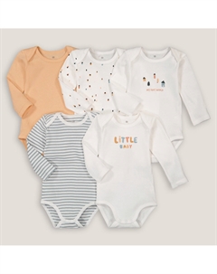 Комплект из пяти боди с длинными рукавами бежевый Laredoute