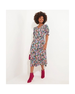 Платье длинное с цветочным принтом Clia синий Laredoute