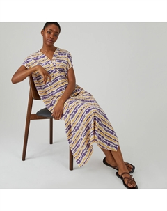 Платье-макси длинное с принтом тай-дай синий Laredoute