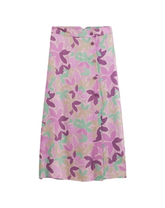 Юбка-клеш длинная с цветочным принтом розовый Laredoute