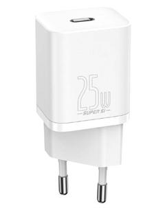 Зарядное устройство сетевое Baseus TZCCSUP-L02 Super Si Quick Charger USB-C 25W White