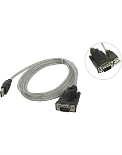 Кабель-адаптер AM/DB9M USS-101N18 USB AM / COM (RS232), chipset Prolific PL2303TA, поддержка Win 8/8.1, 1.8м, крепление винты Orient