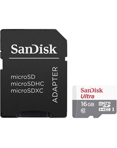 Карта памяти 16GB SDSQUNS-016G-GN3MA Ultra Android microSDHC UHS-I CL10 80MB/s + SD adaptor Sandisk