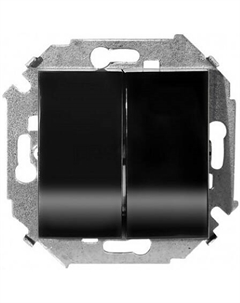 Выключатель 1591398-032 15 Чёрный 2-клавишный, 16А, 250В, винт.заж. Simon