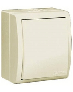 Выключатель 1594101-031 15 Aqua Бежевый 1-клавишный наружный,IP54 Simon