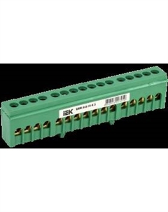 Шина YNN10-69-16KD-K06 PE земля в корп изол на DIN-рейку ШНИ-6х9-16-К-З Iek