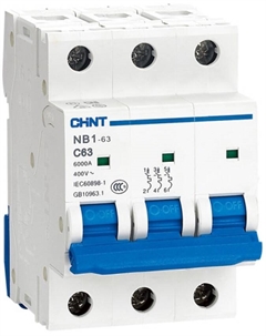 Автоматический выключатель модульный 179700 3P, тип характеристики C, 16A, 6kA, NB1-63 (R) Chint