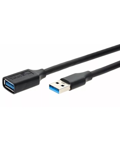 Кабель интерфейсный USB 3.0 TUS708-0.5M удлинительный USB3.0 A(M)/(F), черный, 0.5m Telecom