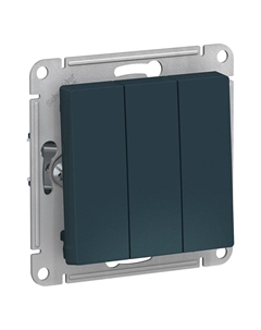 Выключатель трехклавишный ATN000831 AtlasDesign сх.1+1+1, 10АХ, механизм, Изумруд Systeme electric