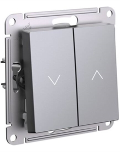 Выключатель двухклавишный ATN000919 AtlasDesign 2х сх.4, 10А, мех., Сталь Systeme electric