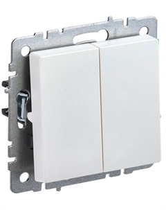 Переключатель двухклавишный BR-V22-0-10-K36 BRITE 10А ВС10-2-6-БрЖ Жемчужный Iek