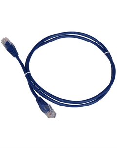 Кабель патч-корд 2-45-45-1.0-BL RJ45 - RJ45, 2 пары, UTP, категория 5е, 1 м, синий Twt