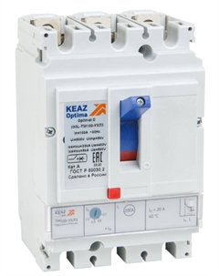 Автоматический выключатель в литом корпусе 291431 OptiMat D250N-TM125-УХЛ3 Кэаз