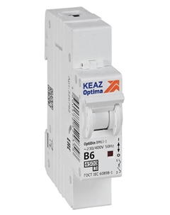 Автоматический выключатель 329499 OptiDin BM63-1B6-4,5-УХЛ3 Кэаз