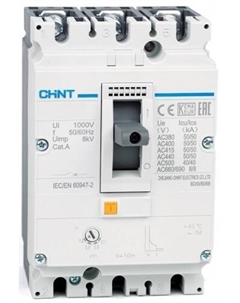 Автоматический выключатель в литом корпусе 271588 NM8N-125S TM 3P 80А 50кА с рег. термомаг. расцепителем (R) Chint