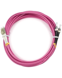 Патч-корд волоконно-оптический FOP-50-OM4-LC-ST-20m duplex, LC-ST 50/125 mm OM4, 20м, LSZH Cabeus