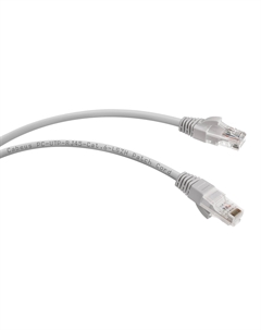 Кабель патч-корд U/UTP 6 кат. 5м PC-UTP-RJ45-Cat.6-5m-LSZH неэкранированный, серый Cabeus