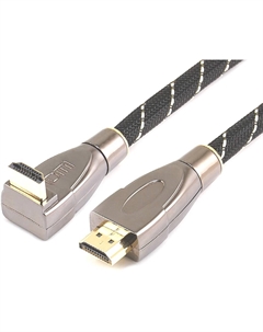Кабель HDMI WAVC-HDMIRA-7M 7 м., v.2.0, 19M/19M, 4K/60 Hz 4:4:4, 26 AWG, HDCP 1.4, HDCP 2.2, Ethernet, позол.угловой разъем, экран, черный, пакет Wize