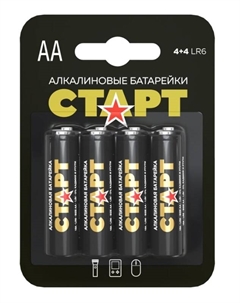 Батарейка Старт LR6-BL8 N 1.5 В, АА, LR6, 4+4 шт. на блистере