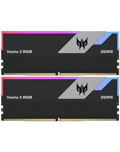 Модуль памяти DDR5 64GB (2*32GB) BL.9BWWR.373 Predator Vesta II RGB PC5-51200 6400MHz CL32 1.35V black Acer
