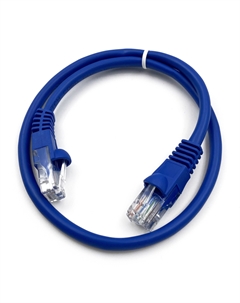 Кабель патч-корд U/UTP 5e кат. 2м UTP-5E-2M-BL литой (molded), 4 пары, 26AWG, CCA, синий Buro