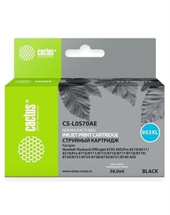 Картридж CS-L0S70AE №953XL черный (58мл) для HP OJ Pro 7740/8210/8218/8710/8715 Cactus