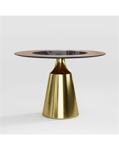 Стол круглый Lucas 120, шпон, керамика глянцевая, черная Top concept