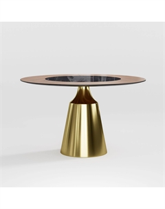 Стол круглый Lucas 160, шпон, керамика глянцевая, черная Top concept