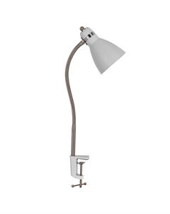 Лампа настольная на струбцине 60Вт Е27 белая Ultra light