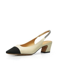 Туфли на каблуке, черный / бежевый Deep breath