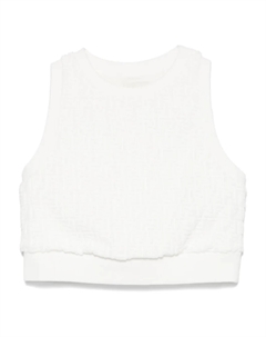 Топ с логотипом FF, белый Fendi kids