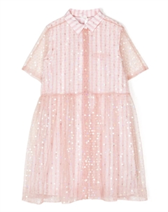 Платье-рубашка с пайетками, розовый Fendi kids