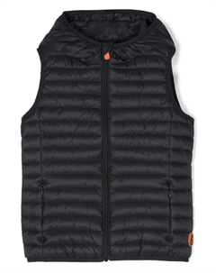 Дутый жилет с капюшоном, черный Save the duck kids