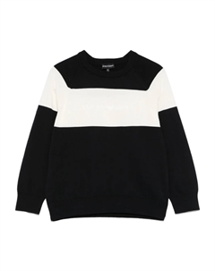 Свитер с прорезиненным логотипом, синий Emporio armani kids