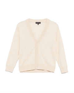 Кардиган с жаккардовым логотипом, нейтральный Emporio armani kids