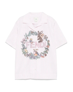 Рубашка с логотипом, розовый Fendi kids