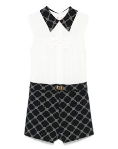 Комбинезон с логотипом и жаккардом, белый Elisabetta franchi la mia bambina