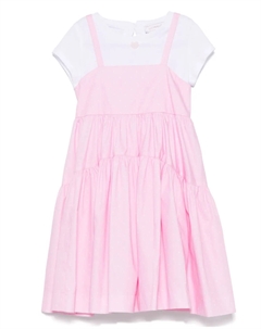 Комплект из топа и платья в горох, розовый Monnalisa