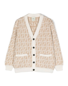 Кардиган с логотипом FF, белый Fendi kids