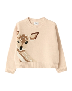 Шерстяной джемпер с палевой вышивкой, нейтральный Il gufo