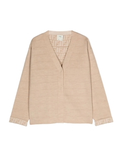 Двусторонний кардиган с логотипом FF, нейтральный Fendi kids