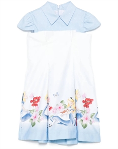 Платье с принтом Alice из коллаборации с Disney, белый Monnalisa