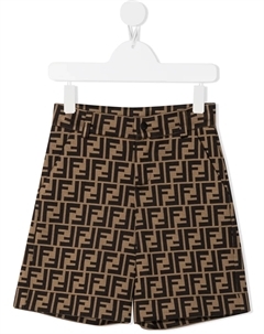 Шорты с логотипом FF, нейтральный Fendi kids