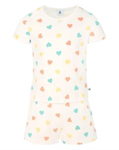 Пижама с принтом в виде сердца, белый Petit bateau