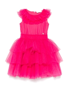 Платье со вставками из тюля, розовый Monnalisa