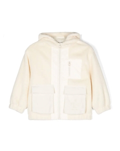 Куртка из шерпы с капюшоном, нейтральный Fendi kids