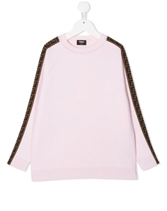 Джемпер с логотипом FF, розовый Fendi kids